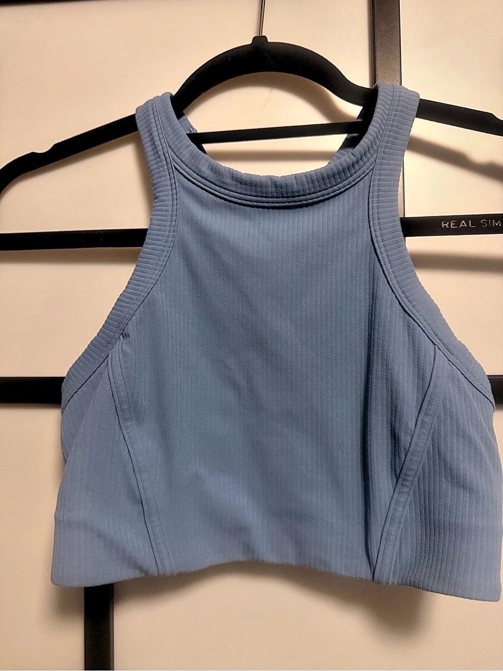 Lululemon Ribbed High Neck Racerback Sports Bra Blue